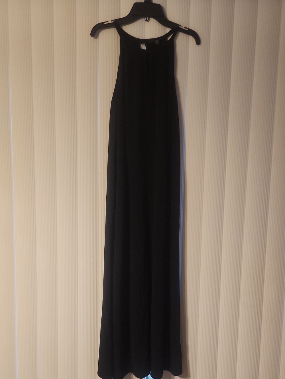 Eileen Fisher Black High-Neck Sleeveless Halter Maxi Dress